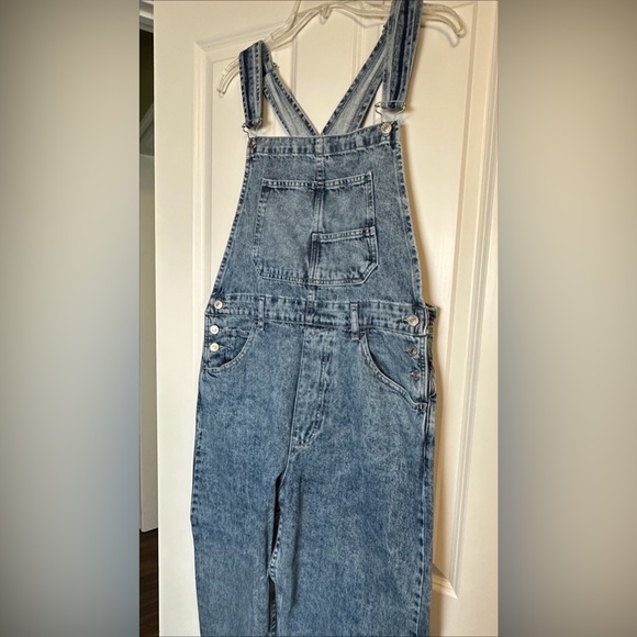We The Free, Free People Ziggy Blue Denim Overalls Relaxed Fit, Women’s Large - Picture 6 of 13